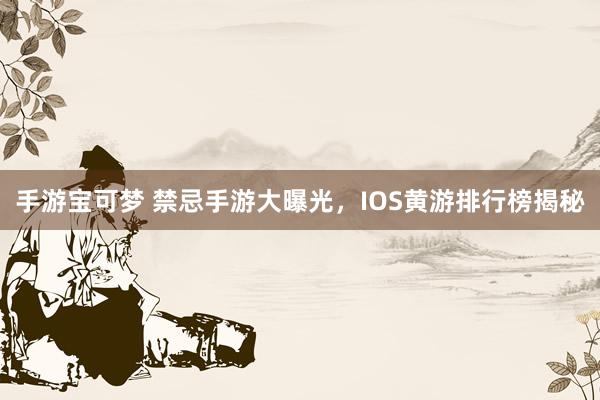 手游宝可梦 禁忌手游大曝光，IOS黄游排行榜揭秘